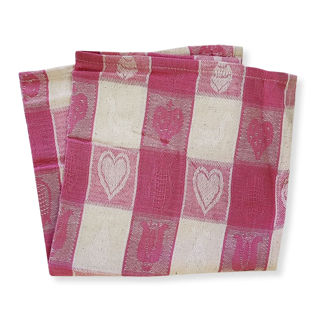 Lemon Tree Whimsical Pink Cloth Napkin - Set of 4