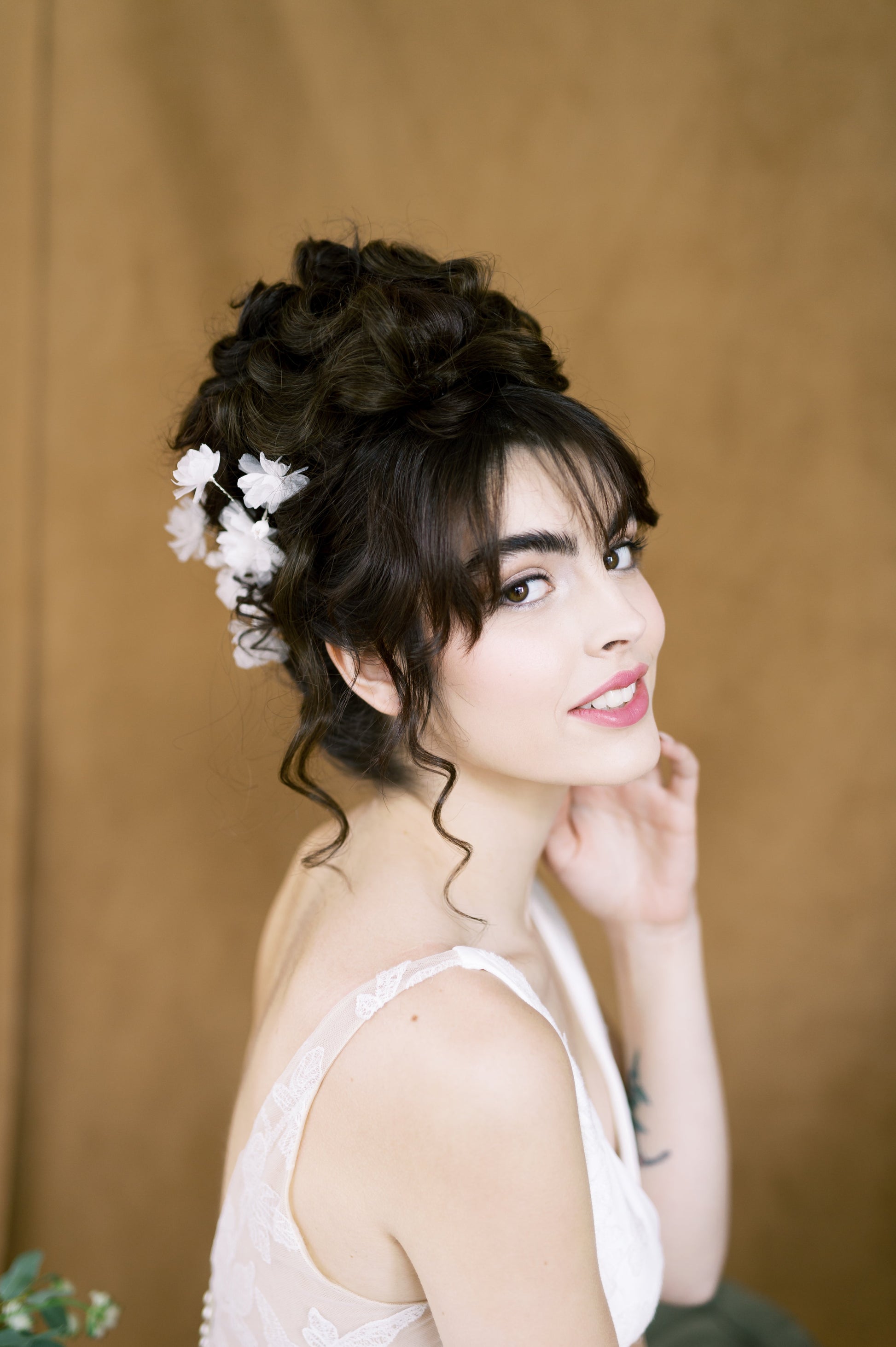 Vigne de cheveux de mariée en fleurs de soie EMMA