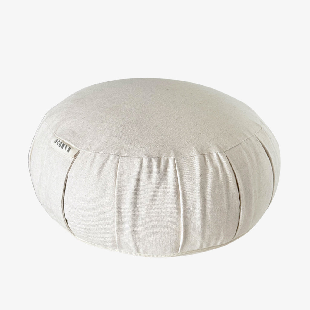 Zafu Natural Meditation Cushion | Ivory White