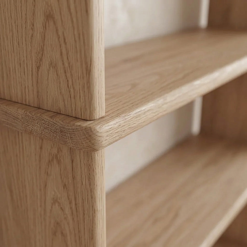 4 shelf bookcase in white oak