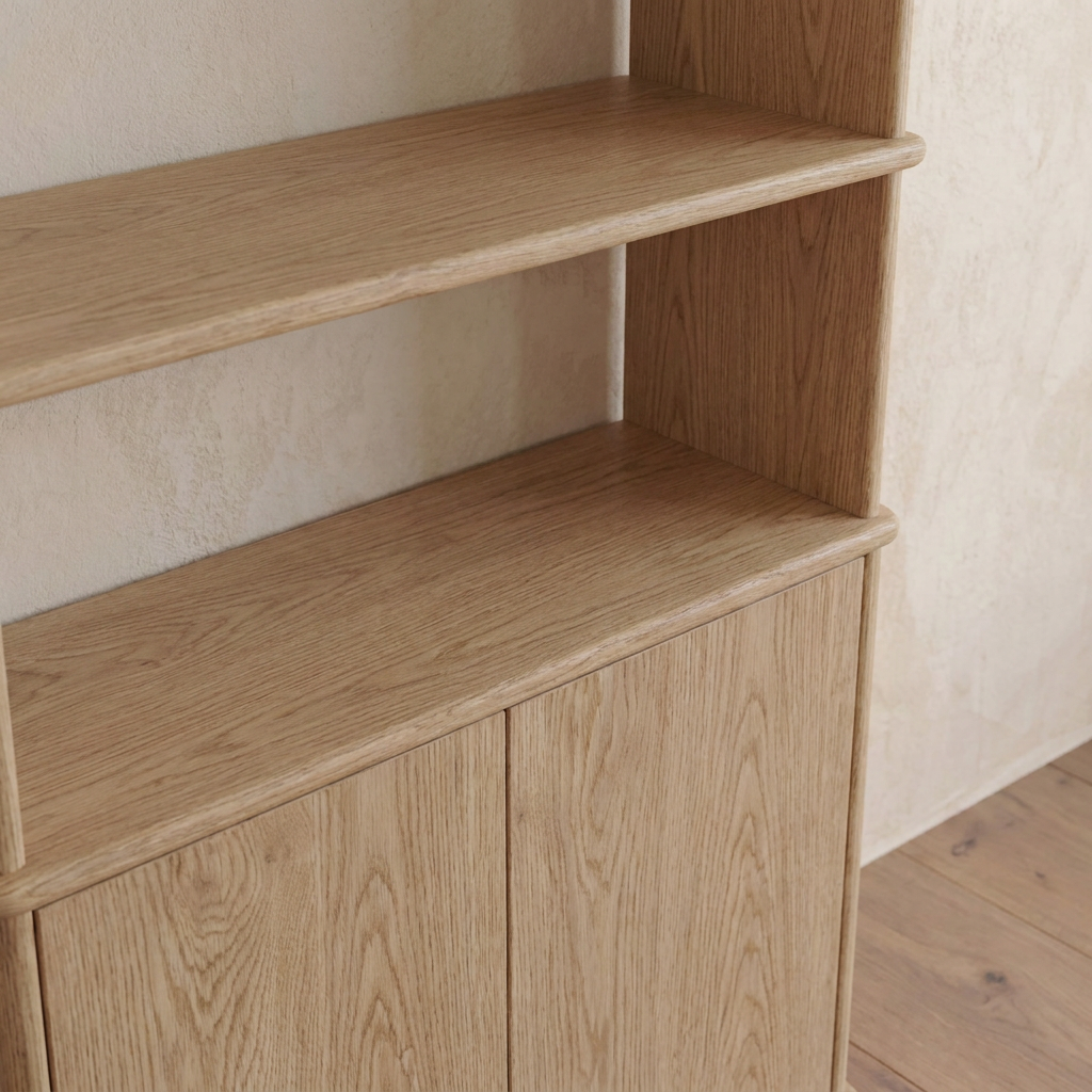Cabinet bookshelf in white oak