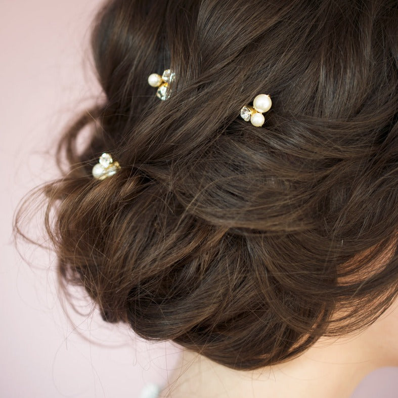 DAYNA Pearl & Crystal Wedding Hair Pins