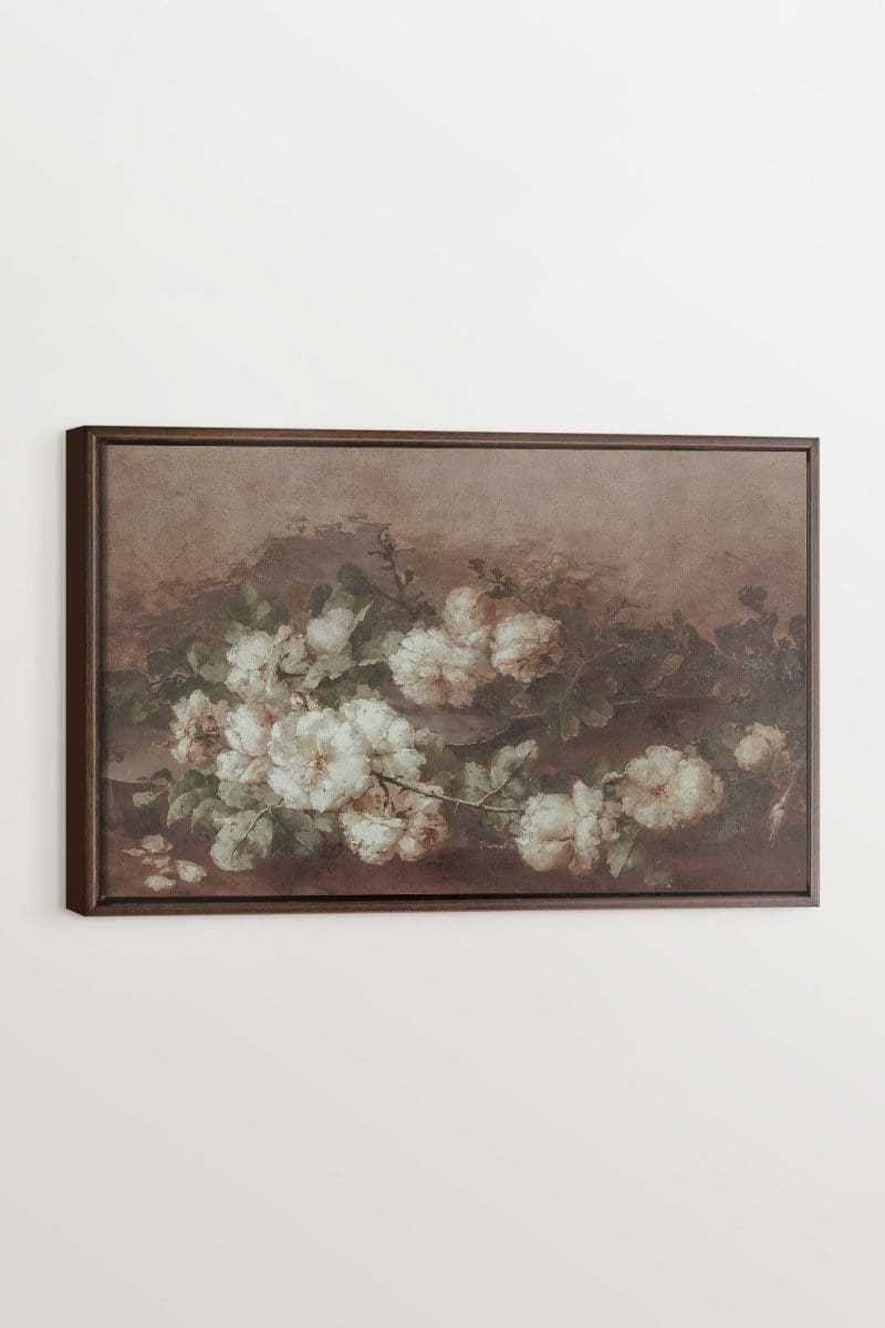 WHITE PEONY, Stretched Canvas Artwork