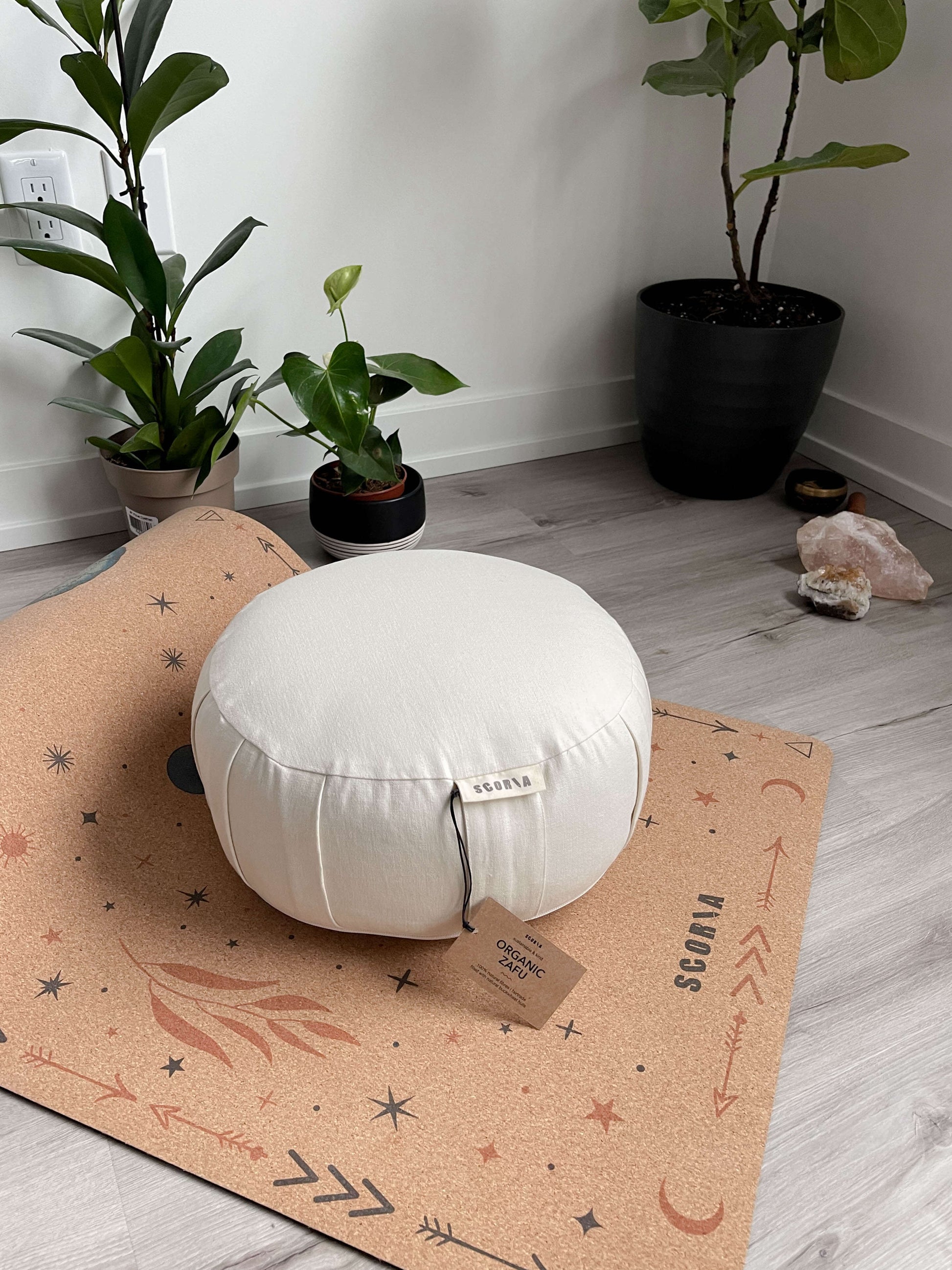 Zafu Natural Meditation Cushion | Ivory White