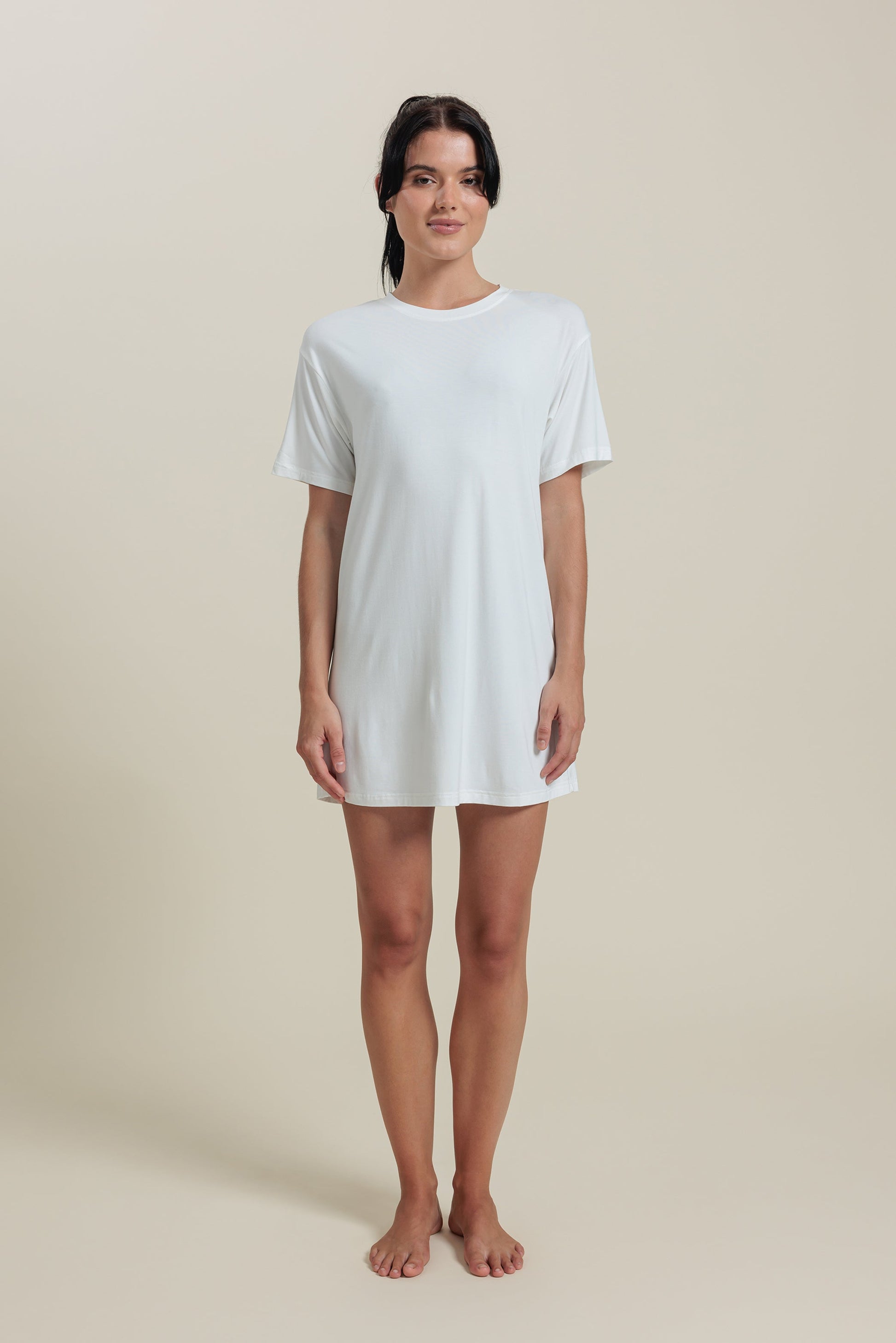 Robe T-shirt à manches courtes en bambou