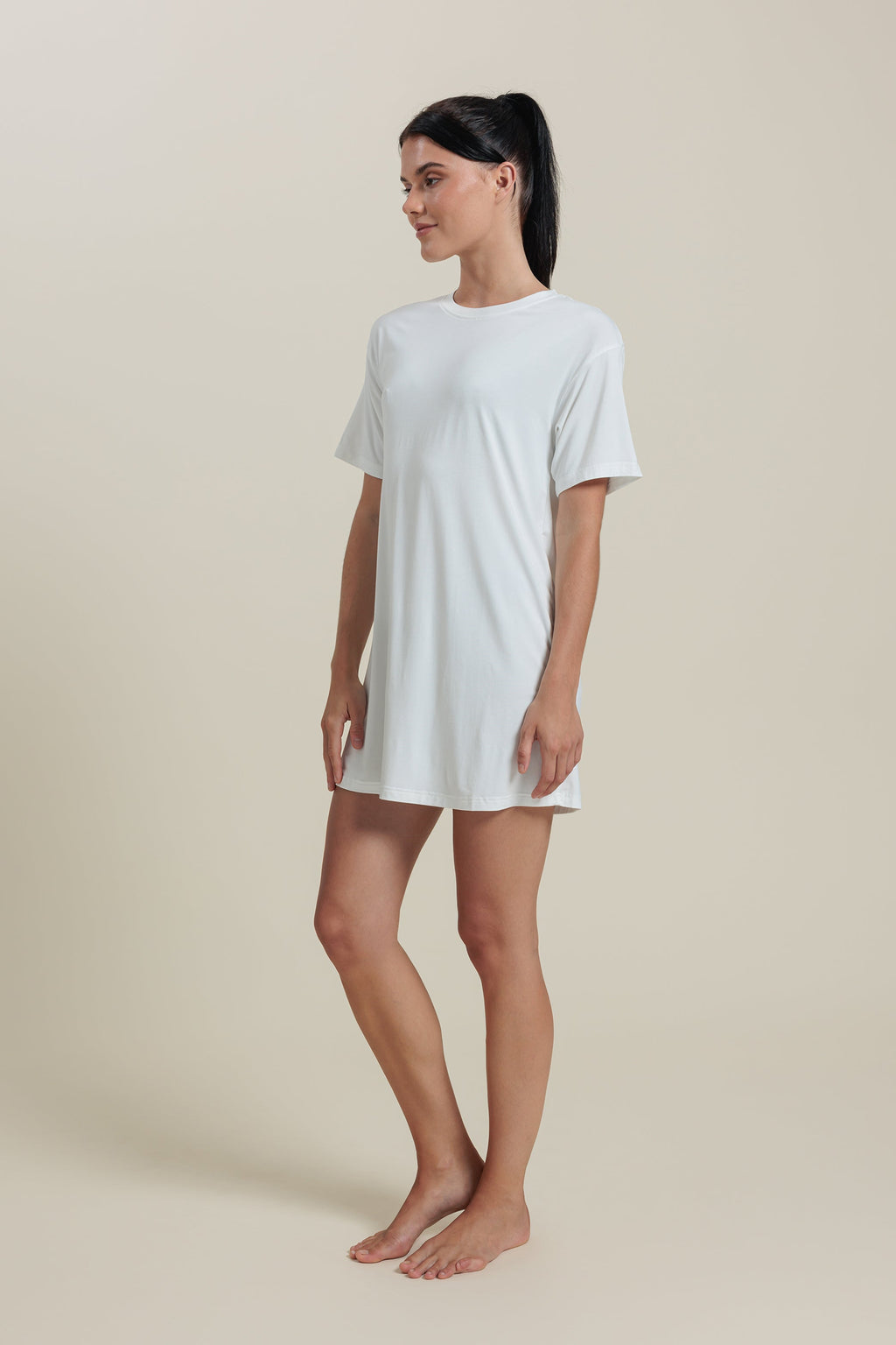 Robe T-shirt à manches courtes en bambou