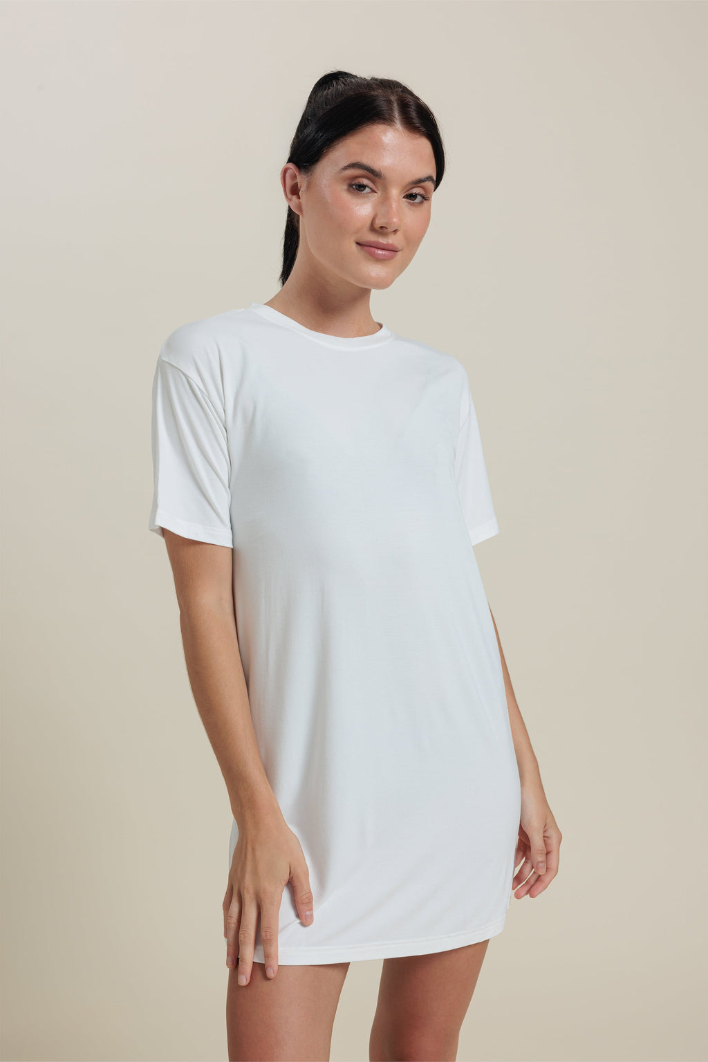 Robe T-shirt à manches courtes en bambou