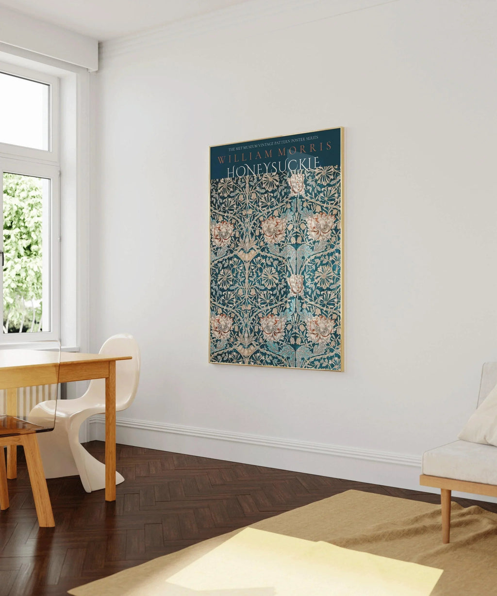 William Morris - Blue Honeysuckle PRINT | Vintage Botanical Pattern Poster (available handframed or unframed)