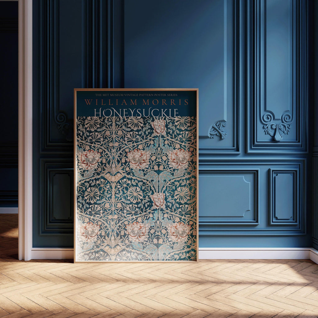 William Morris - Blue Honeysuckle PRINT | Vintage Botanical Pattern Poster (available handframed or unframed)