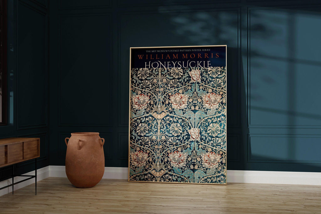 William Morris - Blue Honeysuckle PRINT | Vintage Botanical Pattern Poster (available handframed or unframed)