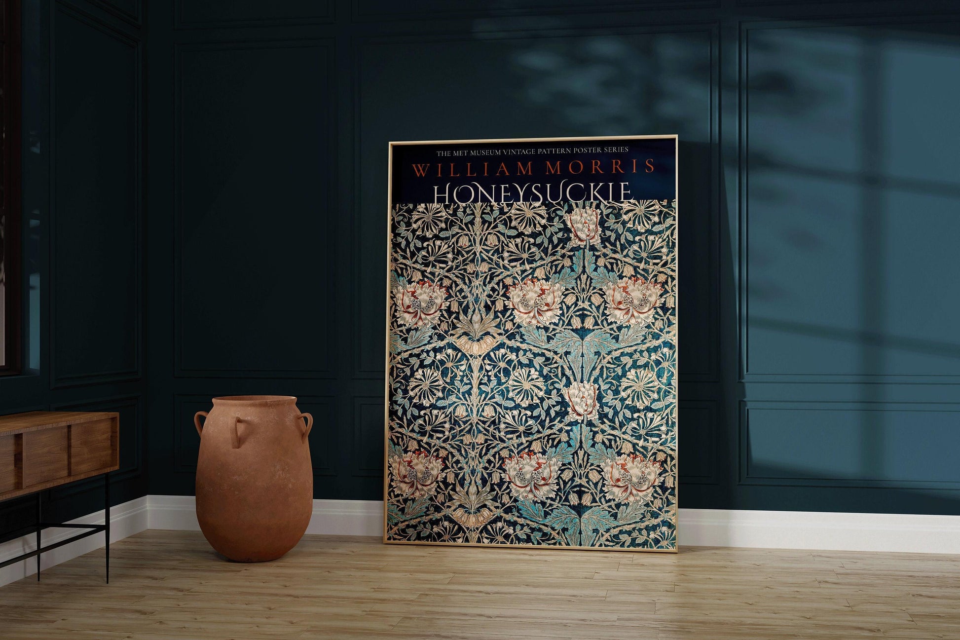 William Morris - Blue Honeysuckle PRINT | Vintage Botanical Pattern Poster (available handframed or unframed)