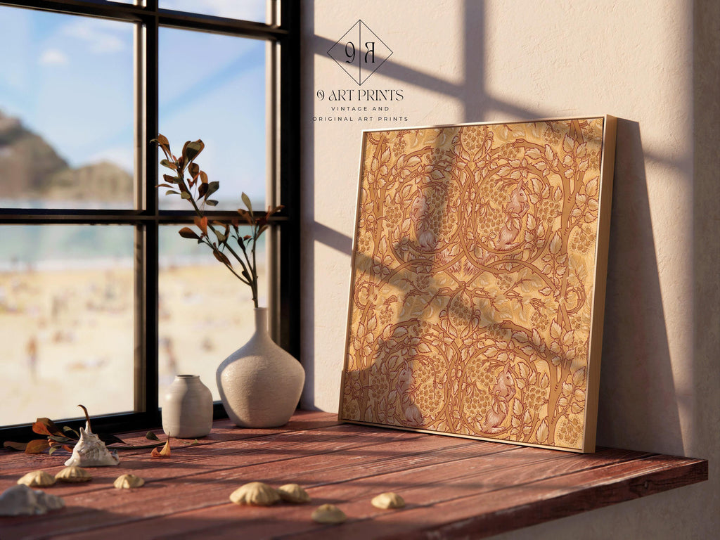 Estampe William Morris « Ronces et écureuils » : Motif botanique vintage (1x1)