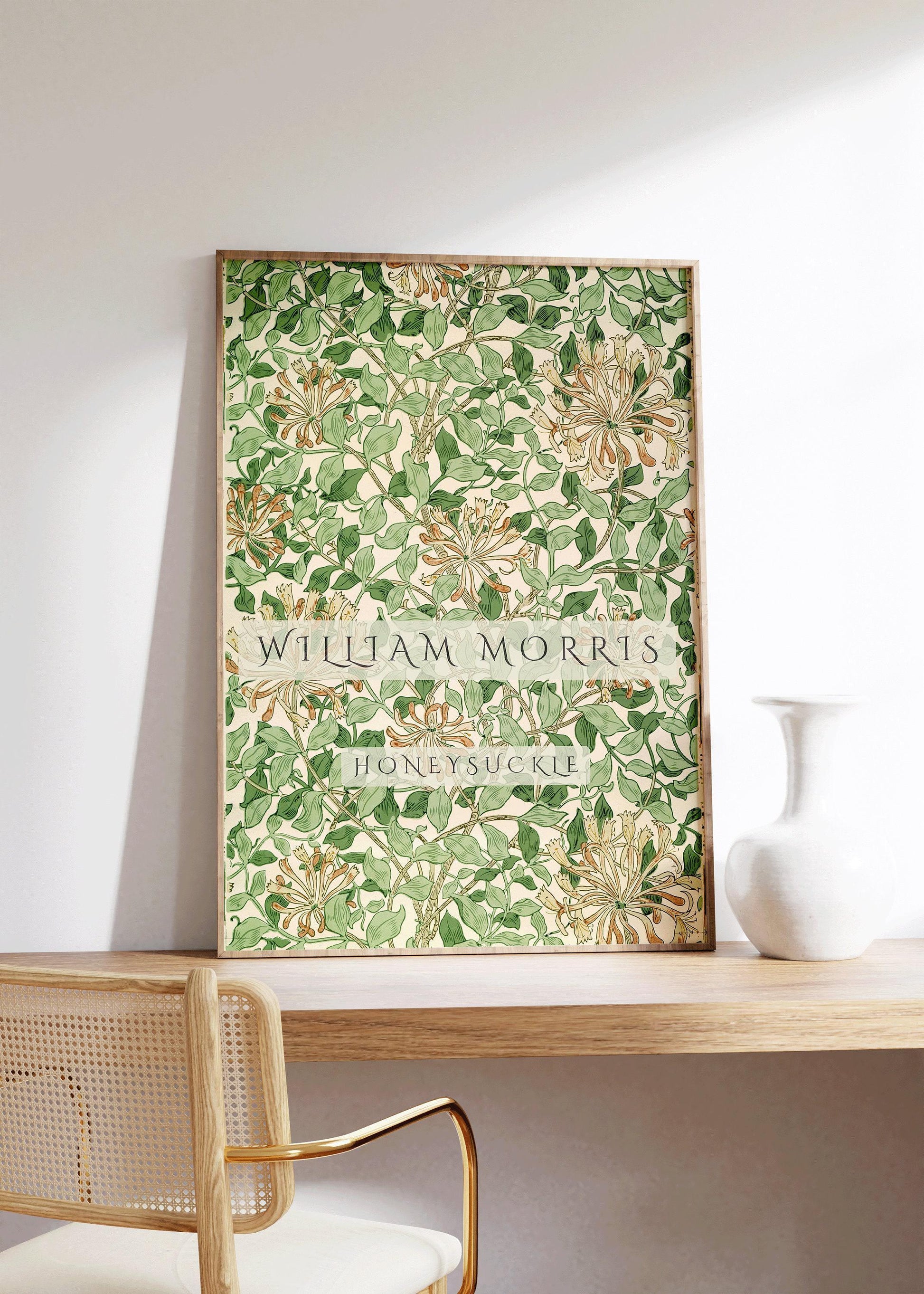 William Morris - Honeysuckle Green PRINT | Vintage Botanical Pattern Poster (available handframed or unframed)