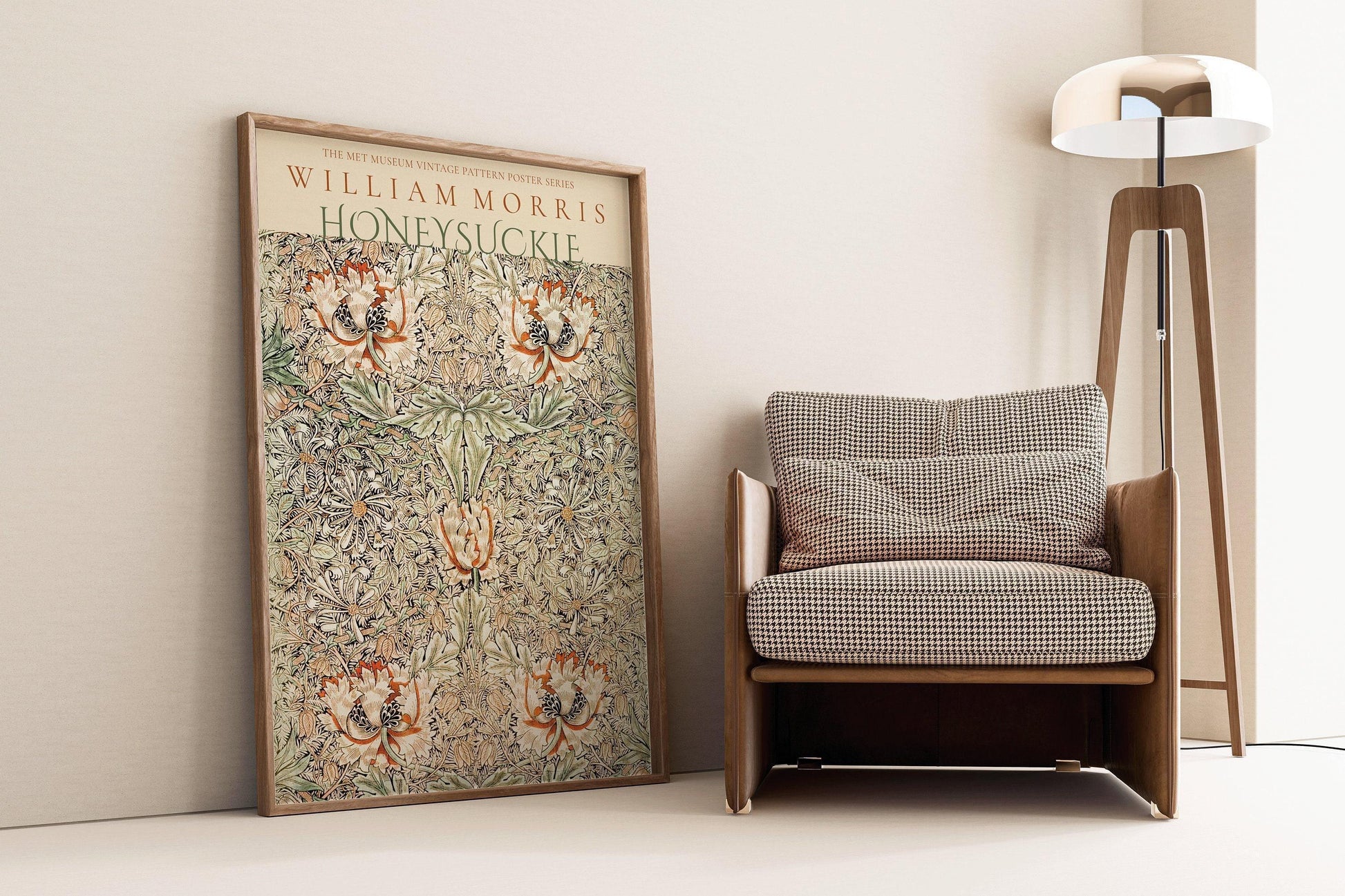 Estampe chèvrefeuille de William Morris : Affiche d'art botanique vintage