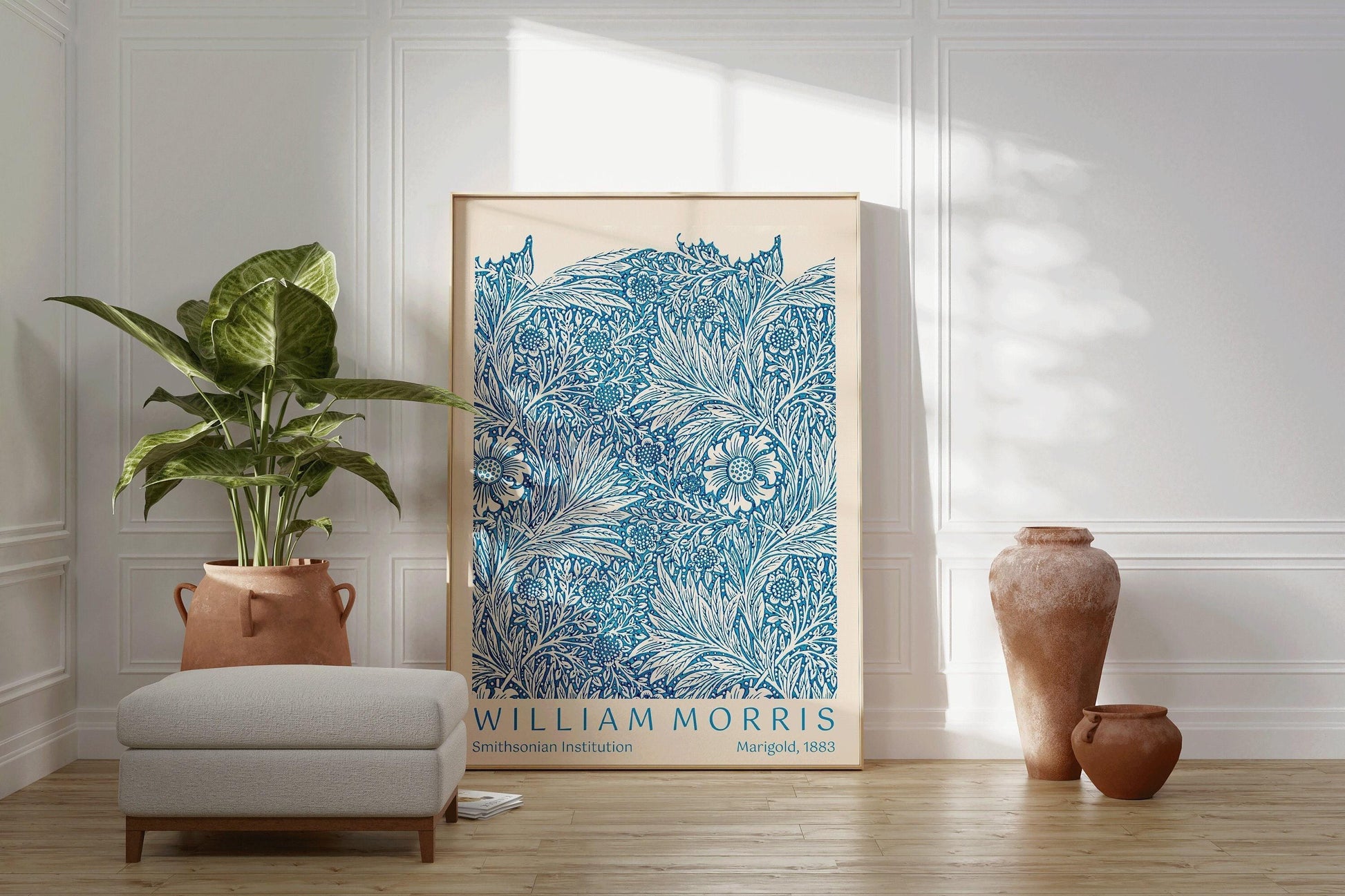 Affiche botanique vintage William Morris Marigold : Affiche botanique vintage