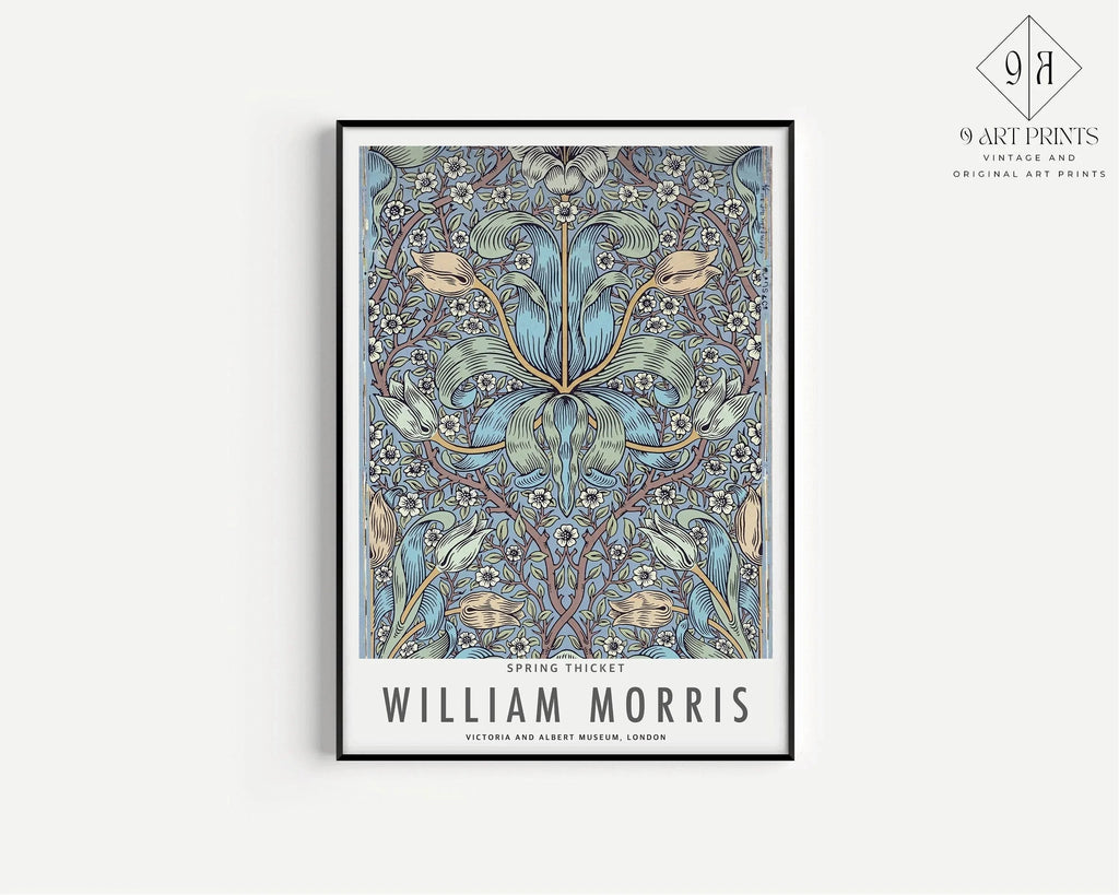 Estampes de William Morris : Art botanique, Fourré printanier et lys (encadrées)