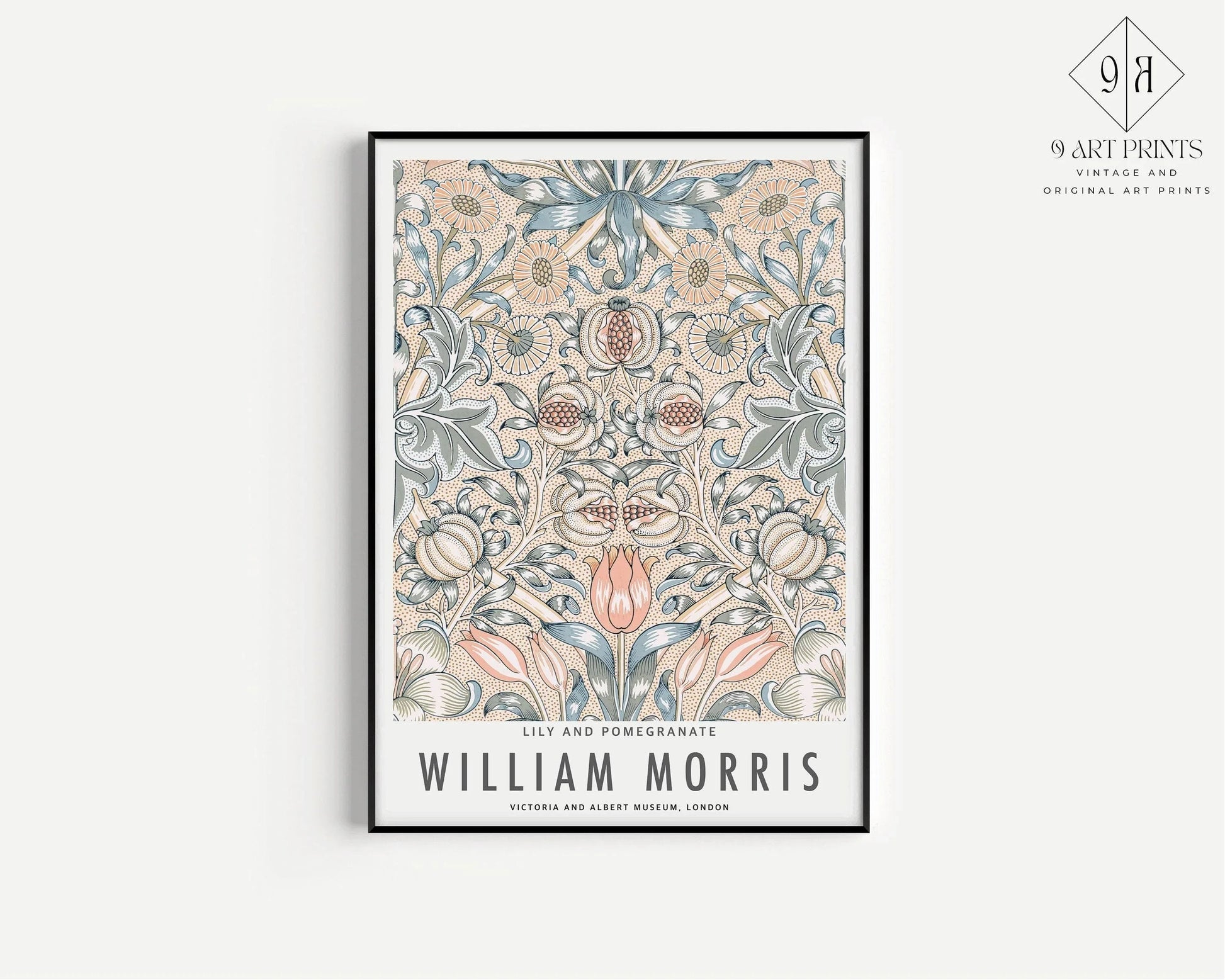 Estampes de William Morris : Art botanique, Fourré printanier et lys (encadrées)