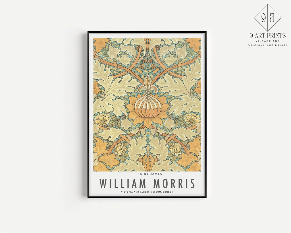 Estampe St. James de William Morris : Affiche d'art botanique vintage