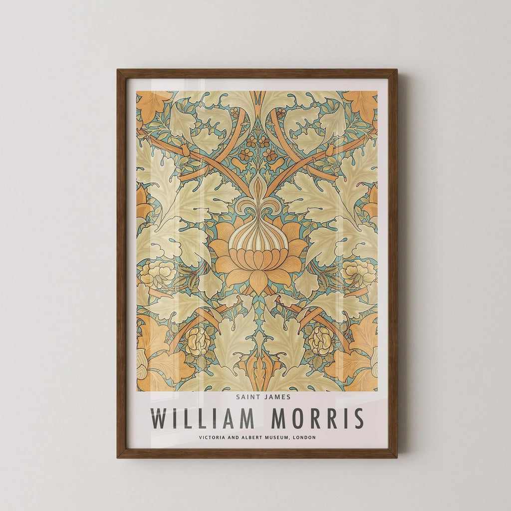 Estampe St. James de William Morris : Affiche d'art botanique vintage