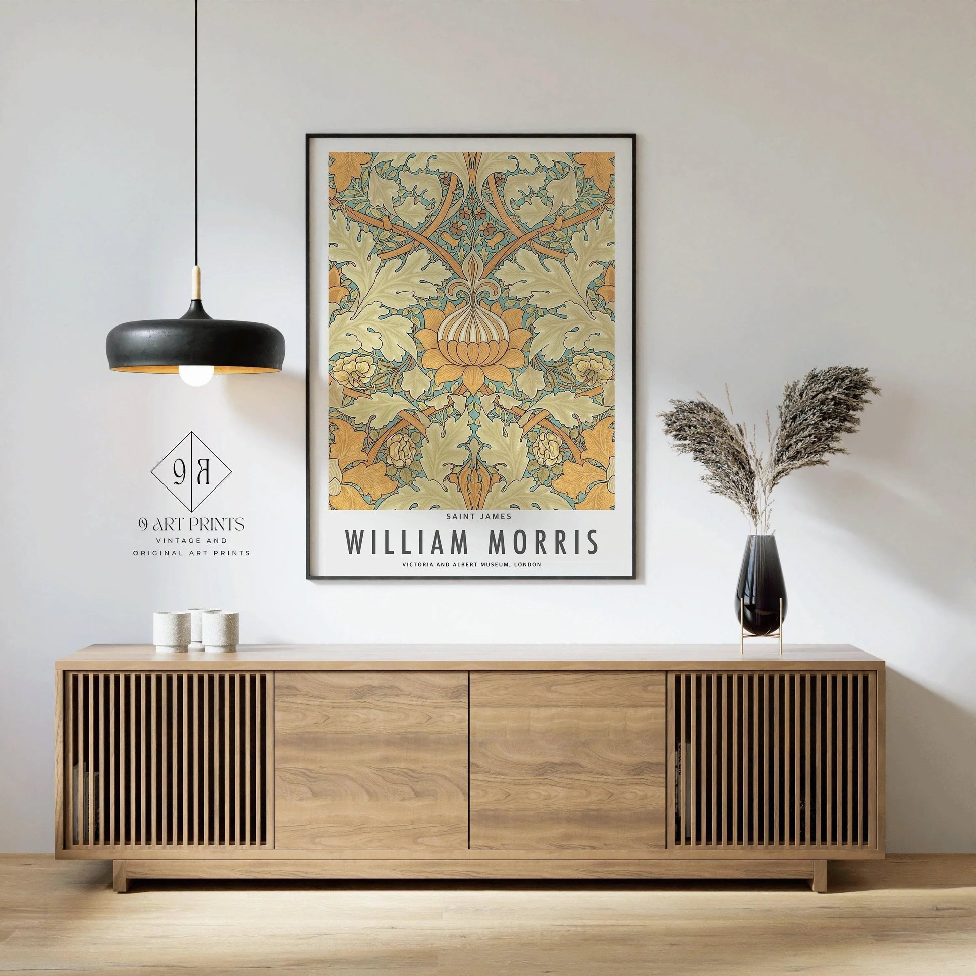 Estampe St. James de William Morris : Affiche d'art botanique vintage