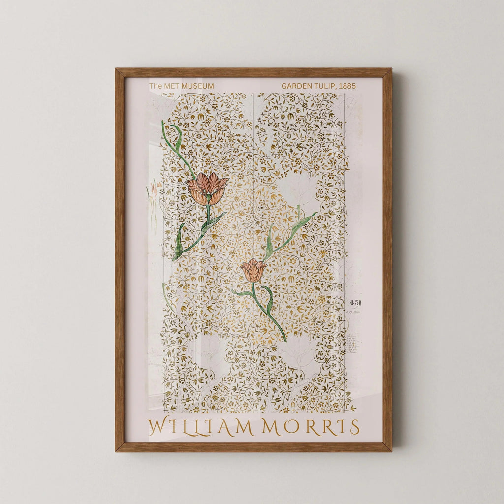 Estampe de tulipes de William Morris : Art botanique vintage, impression giclée d'art