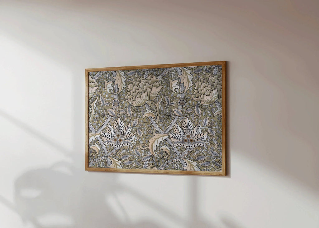 William Morris Windrush Print: Sage Green Vintage Floral Art