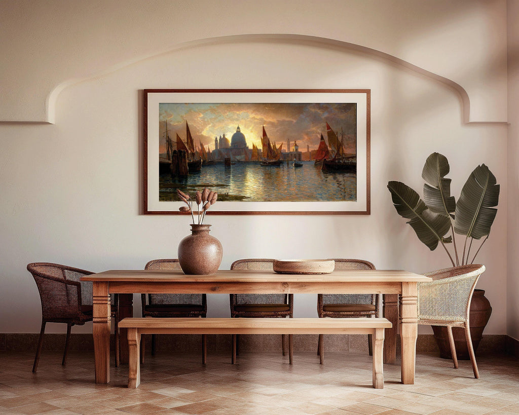 William Stanley Haseltine : Santa Maria della Salute Sunset Seascape Art Print (2x1)