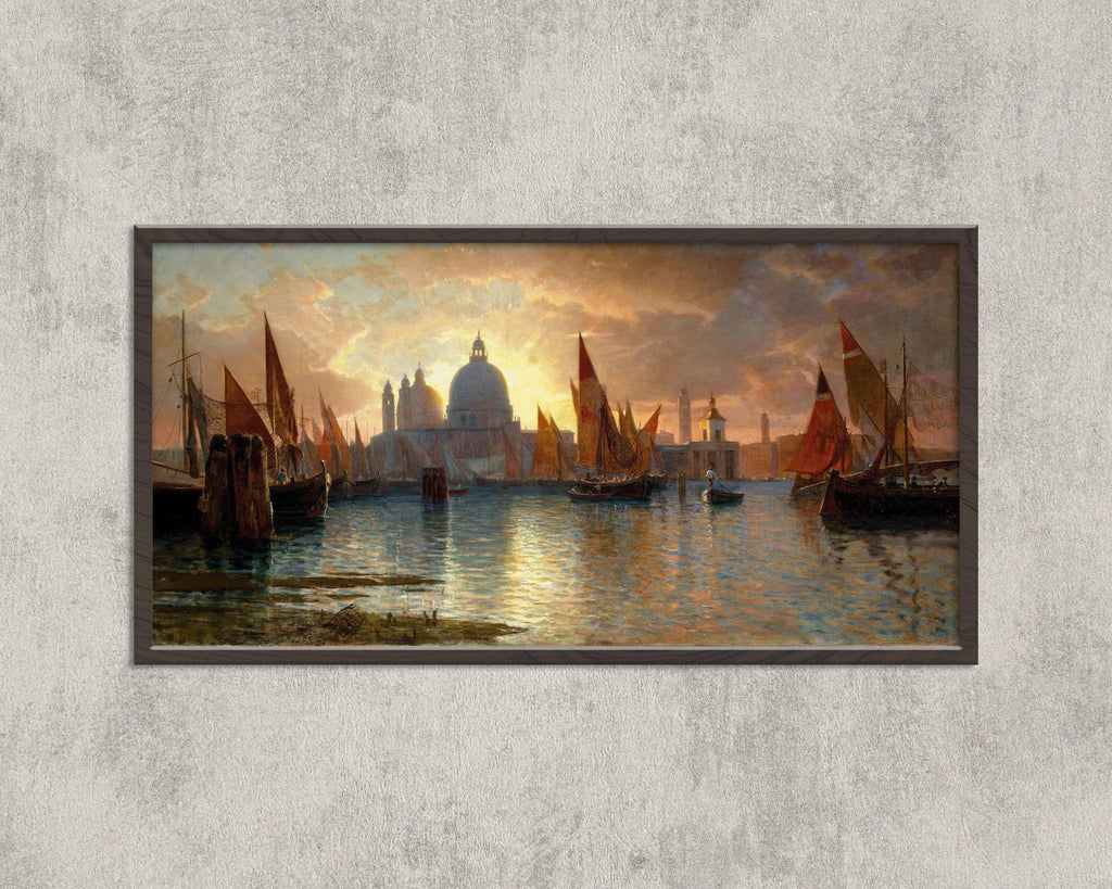 William Stanley Haseltine : Santa Maria della Salute Sunset Seascape Art Print (2x1)