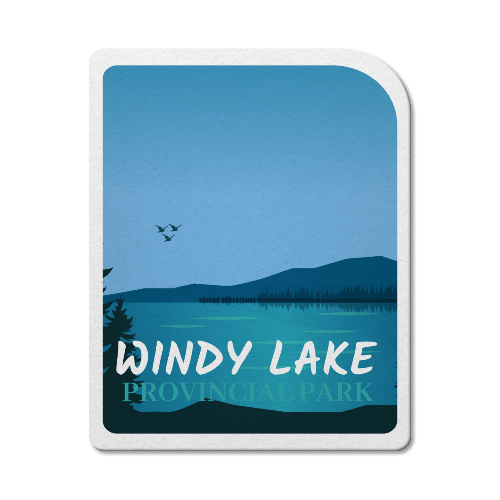 Autocollant en vinyle imperméable du parc provincial Windy Lake, Ontario 