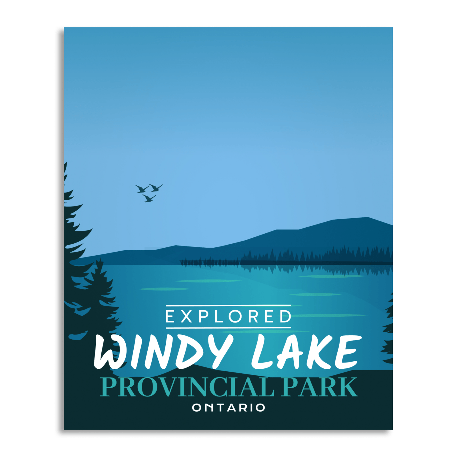 Affiche « Explorée » du parc provincial de Windy Lake