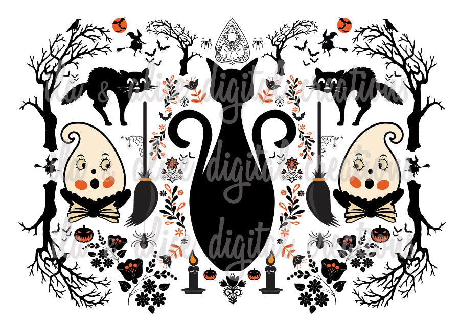 Halloween Folk Art Postcards