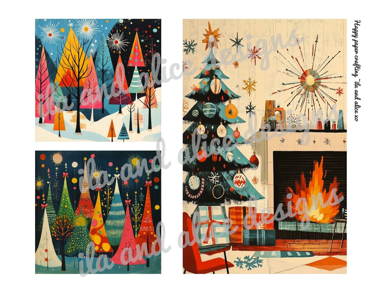 Bright Mid-Century Christmas Journal Tags