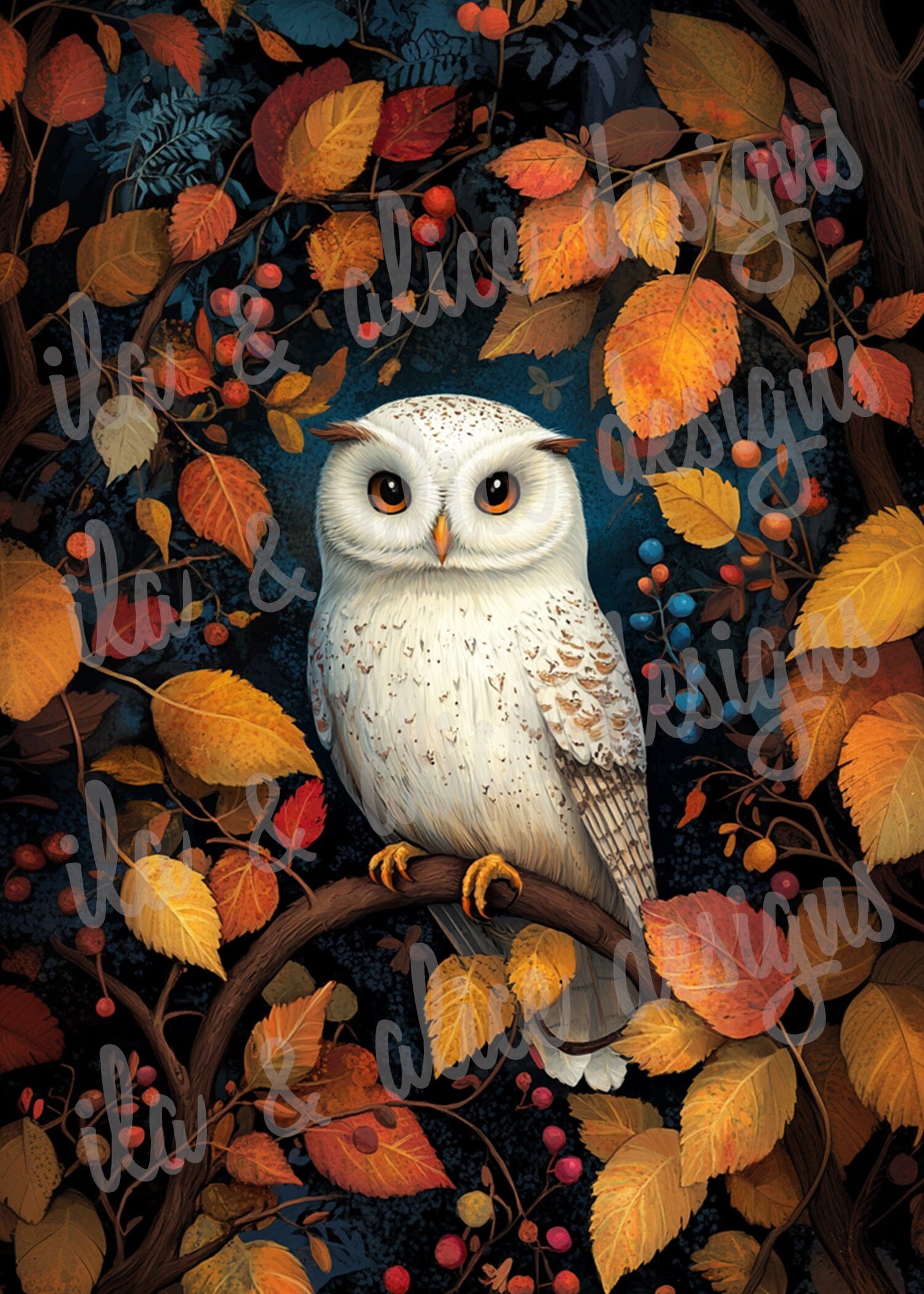 Autumn Forest Animals In Leaves Postcards