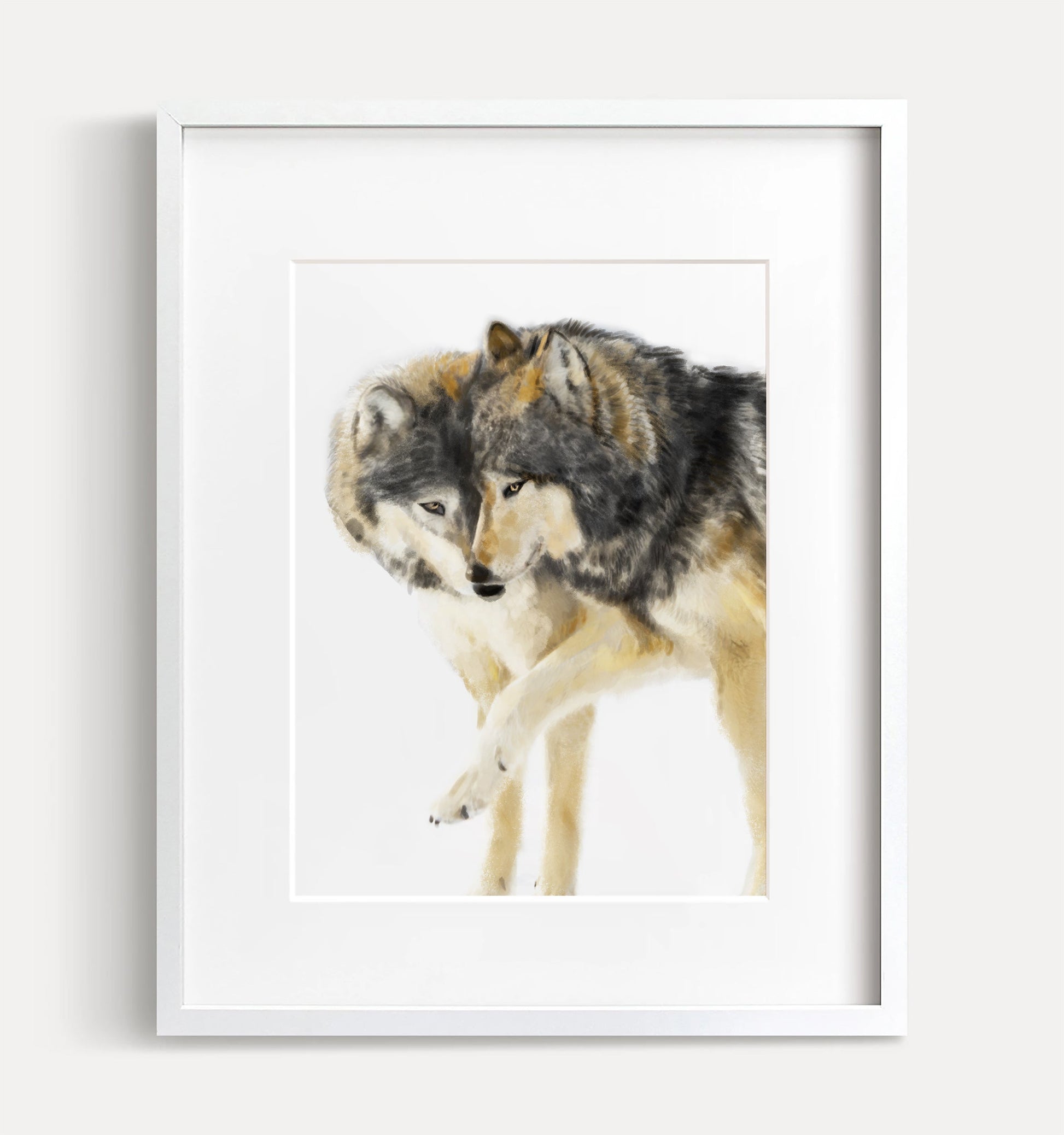 Wolves Couple Art Print: Sweet Anniversary Gift for Wife