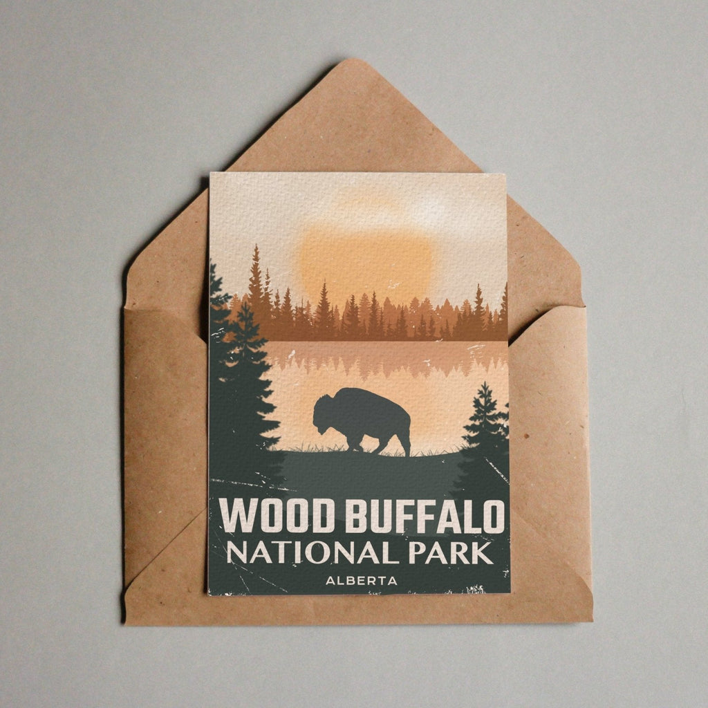 Carte postale du parc national Wood Buffalo du Canada