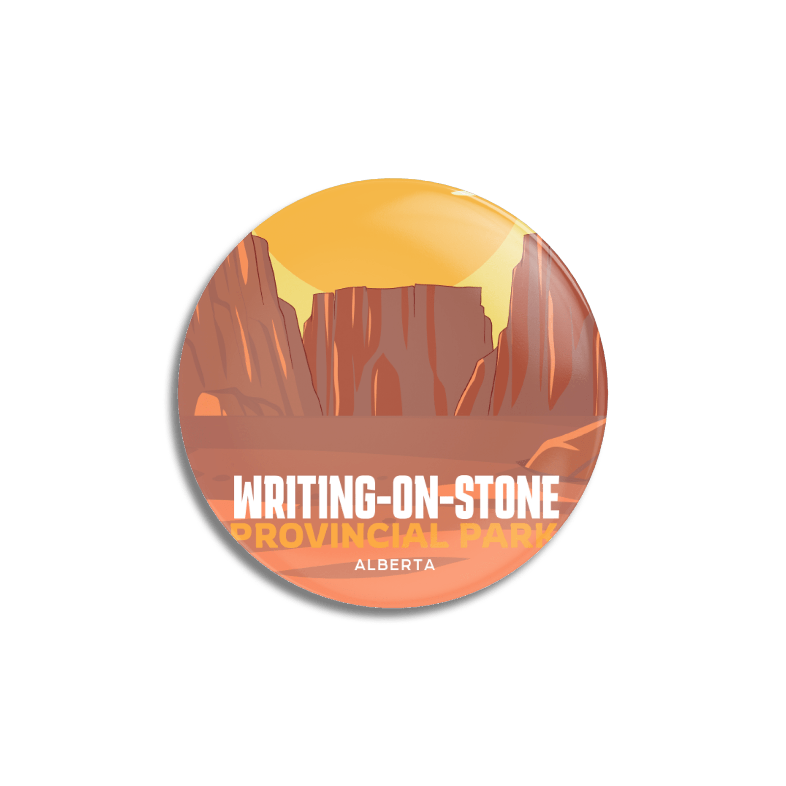 Writing-on-Stone Provincial Park of Alberta Pinback Button, Canada Parks