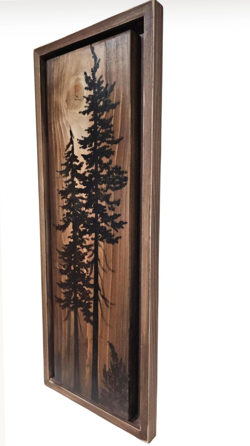 Hand painted and framed wall art decor on wood (19.5" by 7.75")