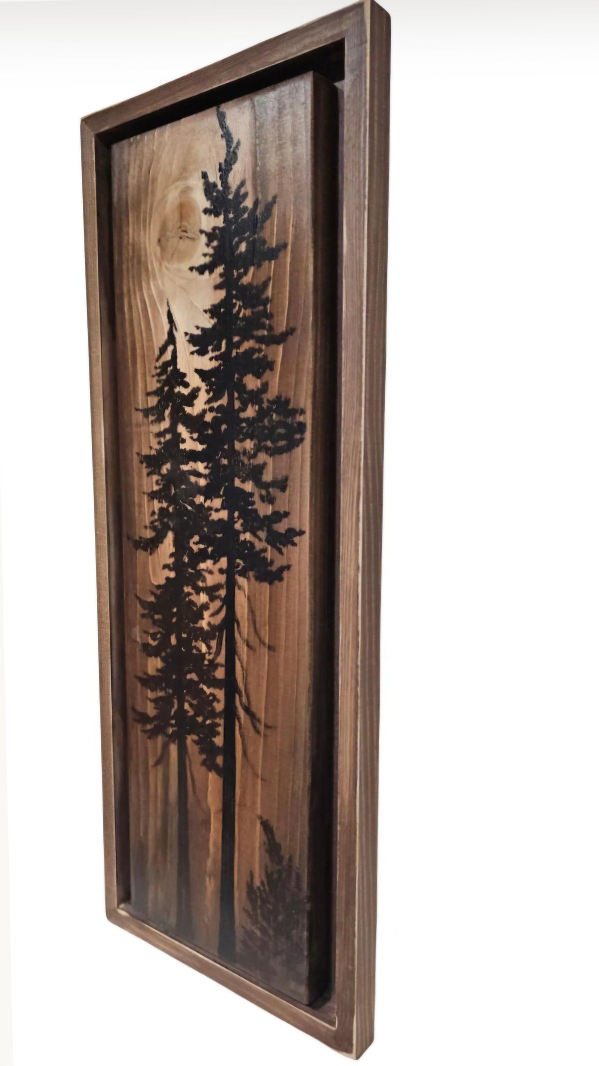 Hand painted and framed wall art decor on wood (19.5" by 7.75")