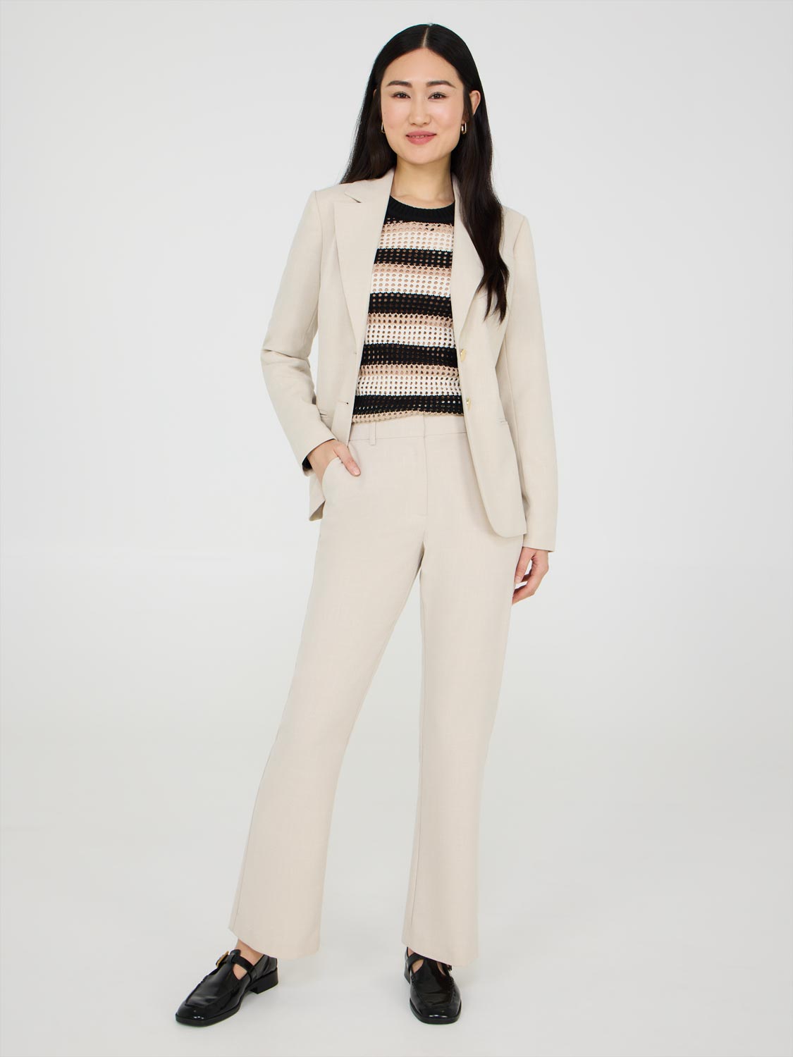 Pantalon bootcut taille mi-haute