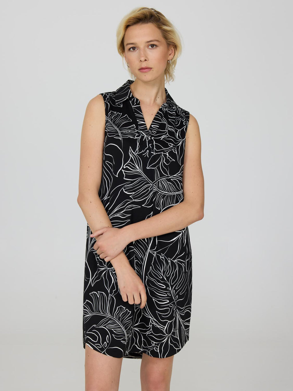 Printed Popover Dress With Pockets