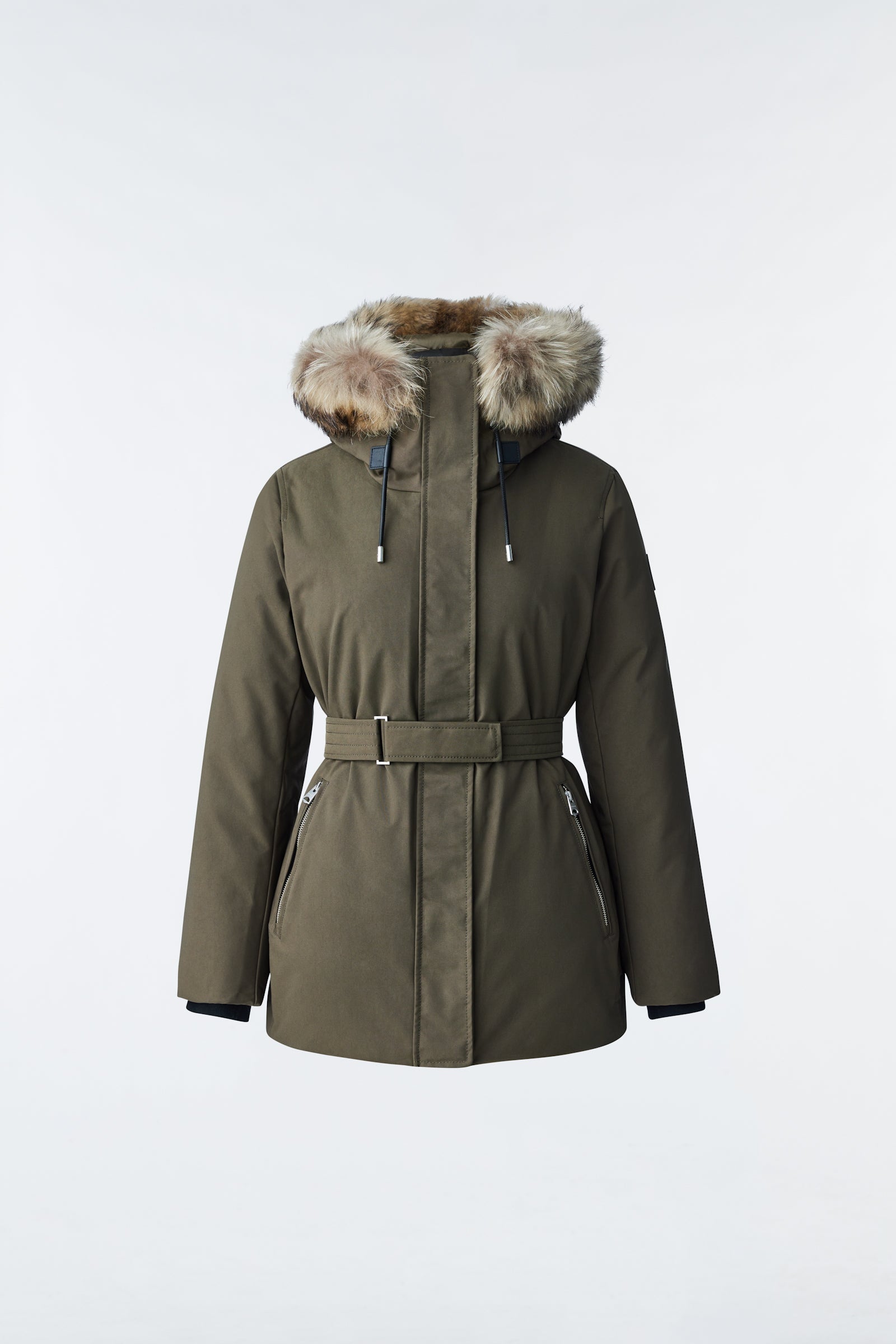 Parka en duvet 2 en 1 JENI avec plastron amovible et fourrure naturelle