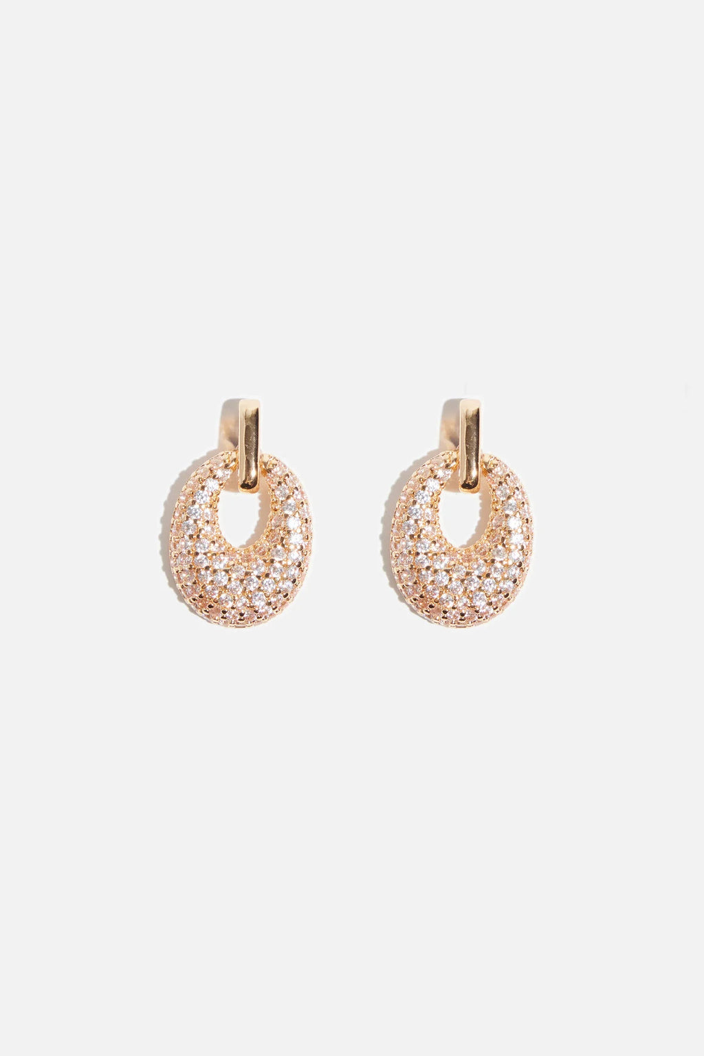 Boucles d'oreilles mini heurtoirs de porte serties de pierres précieuses