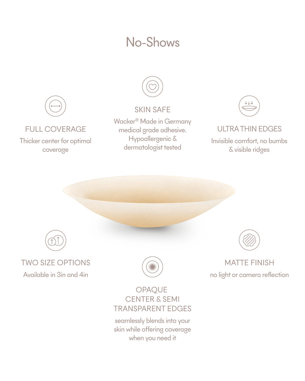No-Show Adhesive Reusable Nipple Covers