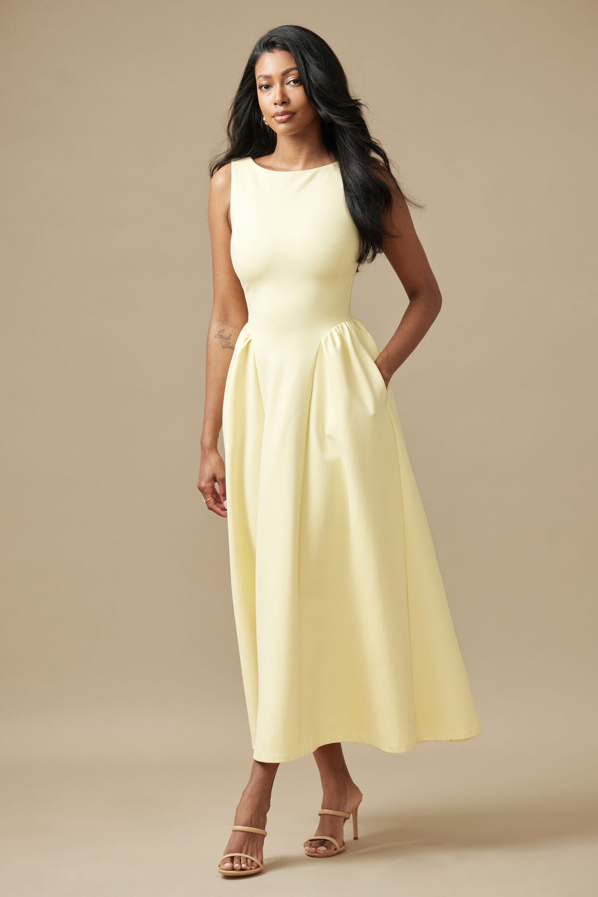 Flared Ponte Maxi Dress