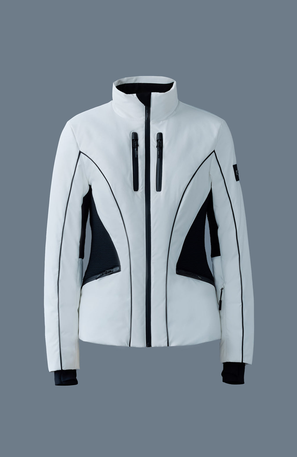 SANDRA Smocked detailed technical ski jacket