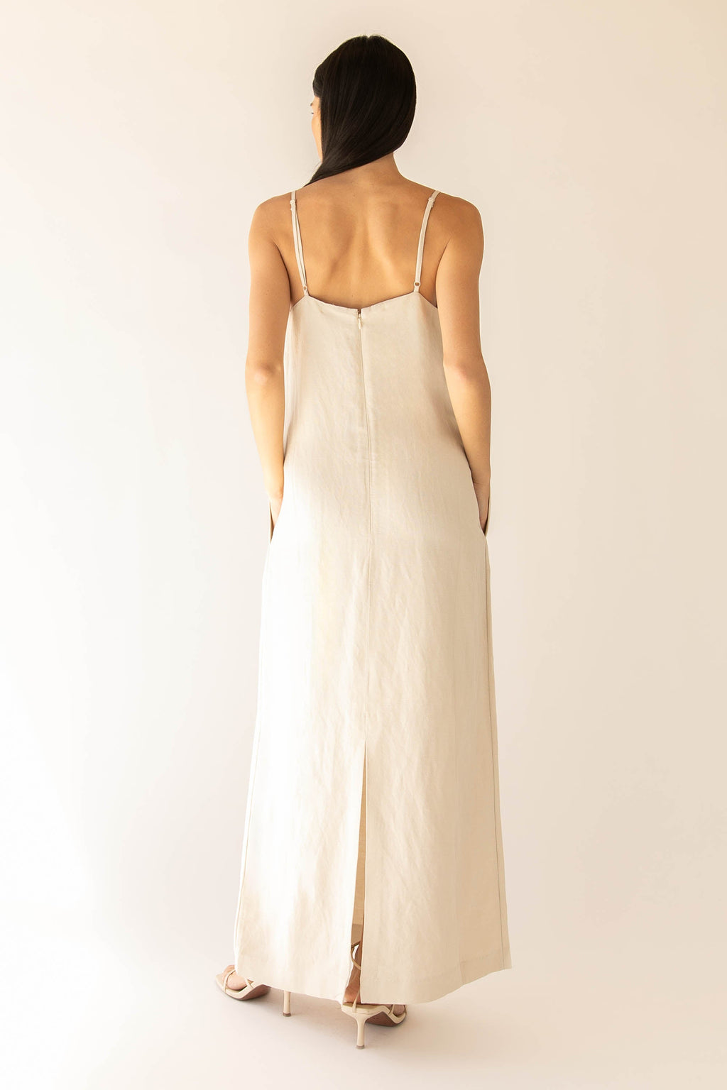ROBE MAXI EN MÉLANGE DE LIN