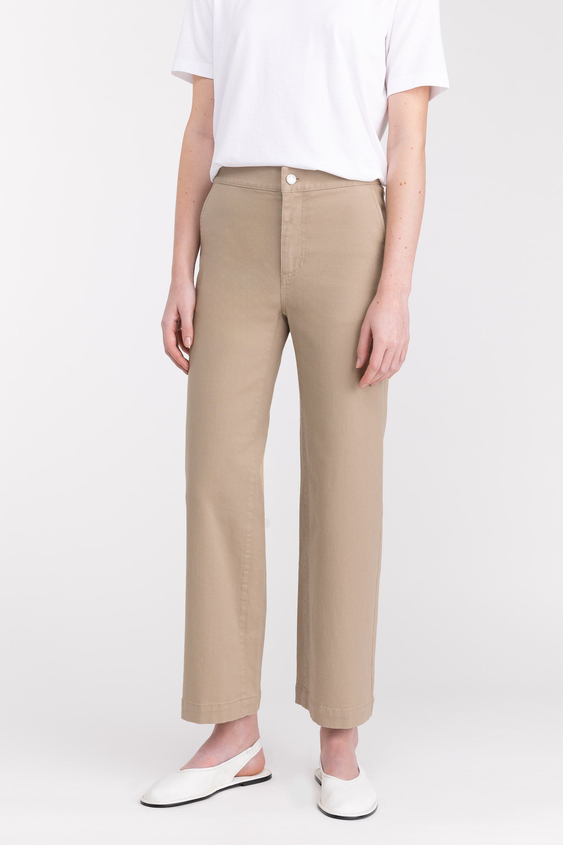 PANTALON LARGE EN SERGÉ LONGUEUR RÉGULIÈRE