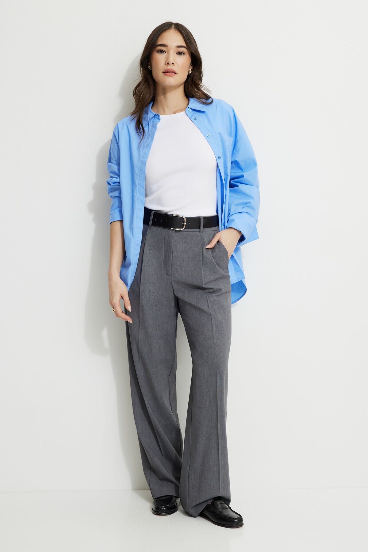 Pantalon droit plissé Sofia
