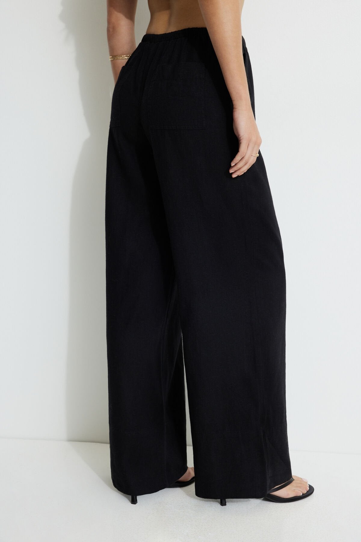 Pantalon large en lin Leo