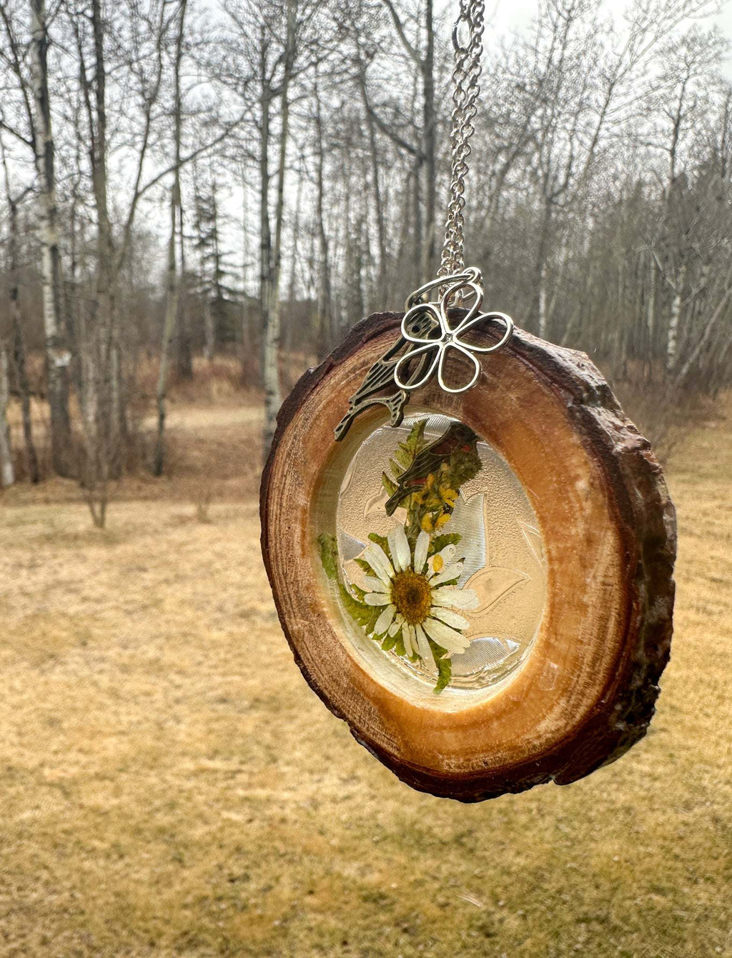 Forêt enchantée : attrape-soleil rustique en bois, idée cadeau pour la décoration intérieure